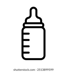 Simple outline of a baby bottle. Vector illustration representing infant care and feeding