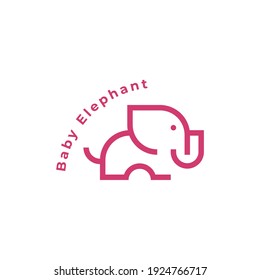 Simple Outline Baby Elephant Logo Vector Stock Vector (Royalty Free ...