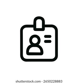 Simple Outline Badge Identity Card with Person Icon and Information