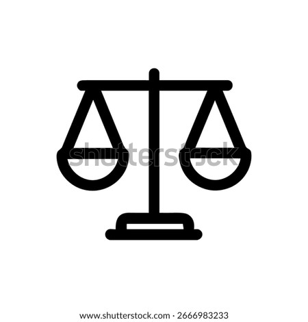 Simple Outline Balance Scale Symbol of Justice Line Icon Graphic