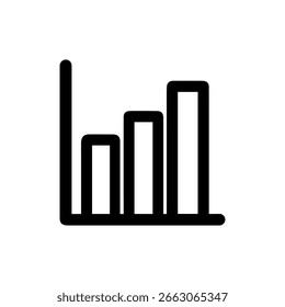 Icono de diagrama de gráfico de barras de esquema simple de análisis de datos estadísticos