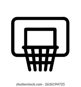 Simples Contorno Basquete Hoop Ring Net Jogo Esporte Ícone Ilustração