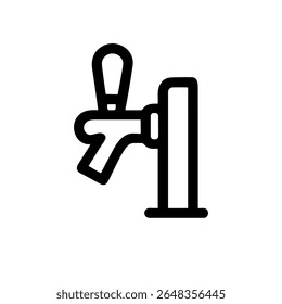 Simple Outline Beer Tap Dispenser Equipment Icon in Minimalist Style