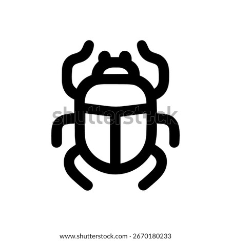 Simple Outline Beetle Shape Graphic Element Insect Illustration Icon