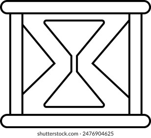 simple outline big hourglass back to school icon