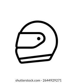 Simple Outline Biker Helmet for Motorsport Safety Equipment Illustration