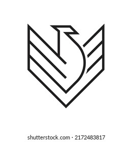 simple outline bird with elegant wings logo vector