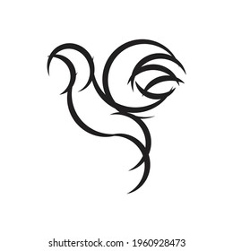simple outline bird flying logo vector