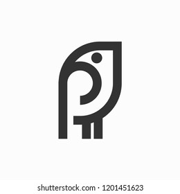 Simple Outline Bird Logo Vector