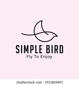 simple outline bird logo vector