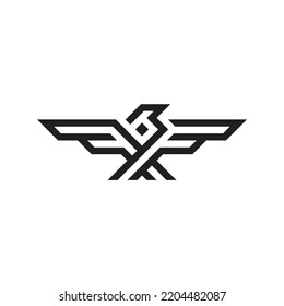 simple outline bird with wings logo vector