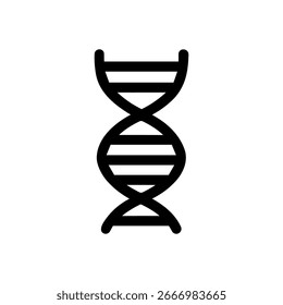 Simples esboço Biologia da estrutura de DNA preto Ícone científico ilustração