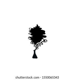 Simple outline black icon of chemical flasks.Logo for buttons, websites, mobile apps and other design needs. Vector image of contour label 
