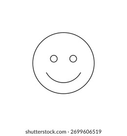 Simple outline black smiling emoji for showing positive mood and satisfaction.