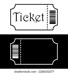Simple Outline Black White Entry Ticket Stock Vector (Royalty Free ...