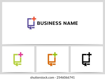 Estrutura de tópicos simples Livro Plus Sinal Design de logotipo