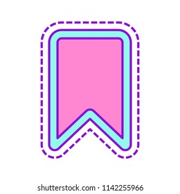 simple outline bookmark. Colored sketch with dotted border on white background