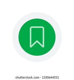simple outline bookmark. Icon in colored circle with gray bold border. Web button, modern flat design