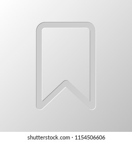simple outline bookmark. Paper design. Cutted symbol. Pitted style