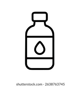 Simple Outline Bottle With Drop Shape Icon Illustration Design