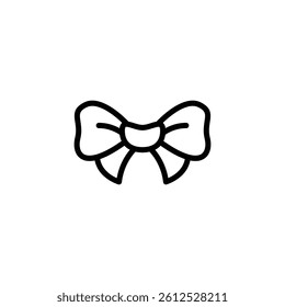 Simple outline of a bow providing a decorative element against a white background Great for minimalistic designs and adding flair to projects.