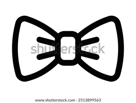 Simple outline of a bow tie icon. Vector illustration symbolizing fashion and elegance. Editable stroke.
