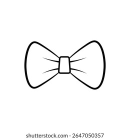 Simple outline of a bow tie, perfect for formal wear, fashion, or celebration designs.