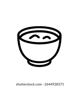 Simple Outline Bowl Food Soup Dish Dinner Line Icon Symbol