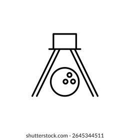 Simple Outline Of Bowling Ball Displayed On Transparent Background