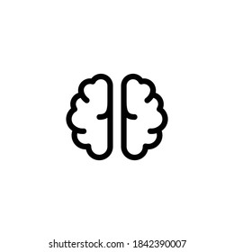 simple outline of brain icon symbol 