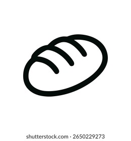 Simple Outline Bread Loaf Illustration Clip Art Design Element