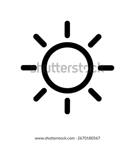 Simple Outline Brightness Control Sunlight Icon Design Element Graphic