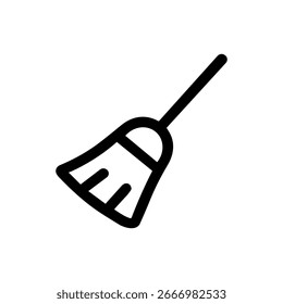Esquema simple Herramienta de limpieza de escobas Icono de arte de línea aislado