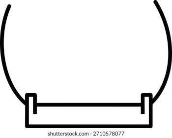 Esquema Simple De Un Cubo Con Una Manija En Un Contenedor De Fondo Blanco