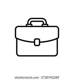 Maletín de negocios de contorno simple con ilustración de icono de mango y pestillo