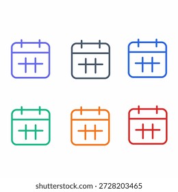 Einfache Gliederung Kalender Zeitplan Ereignissymbol Erinnerung Symbolsatz