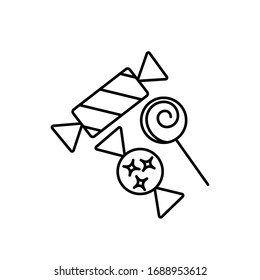 Simple outline candy vector icon. Candy symbol.