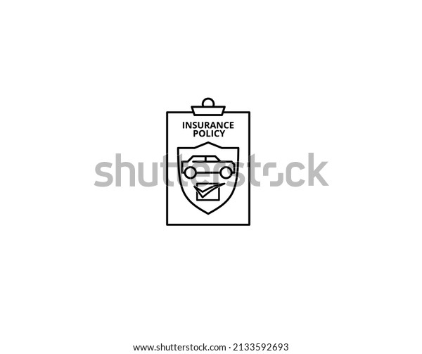 simple outline\
Car insurance icon vector\
document