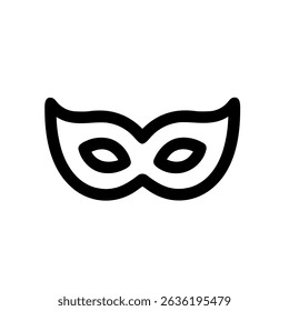 Simple Outline Carnival Mask Graphic Element Costume Party Icon