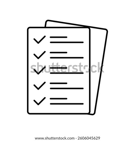 Simple Outline of a Checklist or To-Do List icon vector on white background
