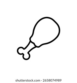 Simples esboço de um tambor de frango na carne do alimento