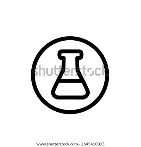 Simple Outline Circle Chemistry Flask Experiment Symbol Icon