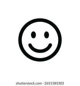 Ilustração de elemento gráfico de ícone de rosto sorridente circular de contorno simples