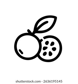 Esquema simple de frutas cítricas con rebanada de icono de comida minimalista