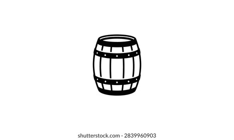 Simple outline of a classic cask for brewery or cellar.