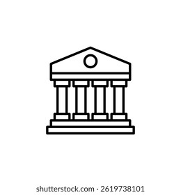 Esquema simple de un símbolo griego Clásica del edificio del templo o icono del banco