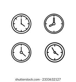 Conjunto de iconos de reloj de contorno simple. Reloj de vectores