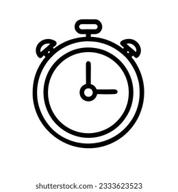 Simple Outline Clock Icon. Vector Clock