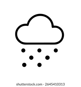 Simple Outline Cloud with Hail Rain Icon Sign Weather Element