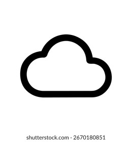Simple Outline Cloud Shape Weather Forecast Data Storage Icon